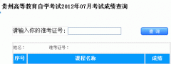 2012年7月【陕西自考成绩查询】入口