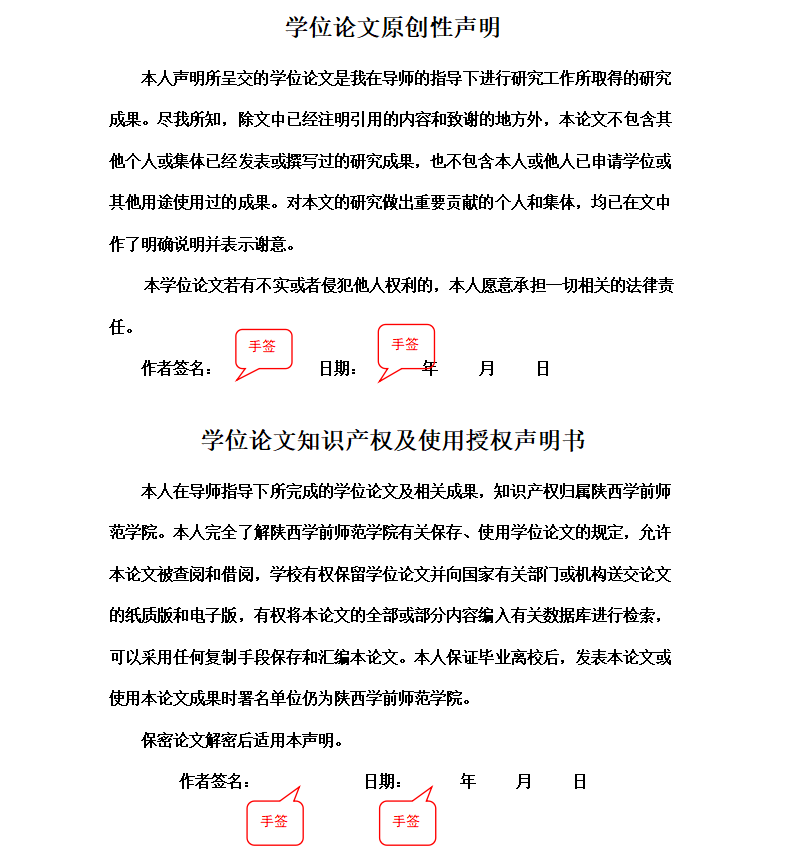 陕西学前师范学院高等学历继续教育本科生文科、艺术类论文模板(图2)